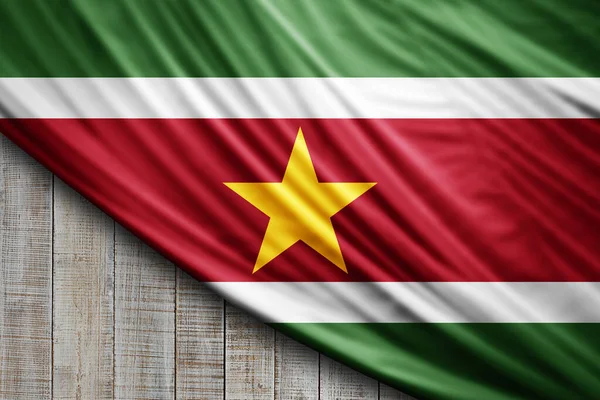 Suriname Fahne Aus Seide Digitaler Hintergrund — Stockfoto