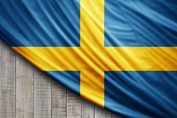 スウェーデンの絹の旗 デジタル背景 — ストック写真