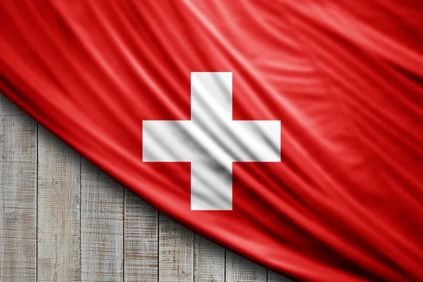 Suiza Bandera Seda Fondo Digital —  Fotos de Stock