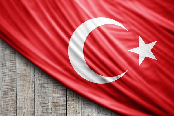 Turchia Bandiera Seta Sfondo Digitale — Foto Stock