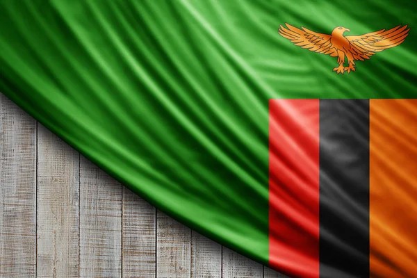 Bandera Zambia Seda Fondo Digital — Foto de Stock