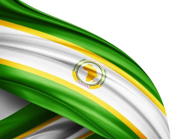 絹のアフリカ連合旗 デジタル背景 — ストック写真