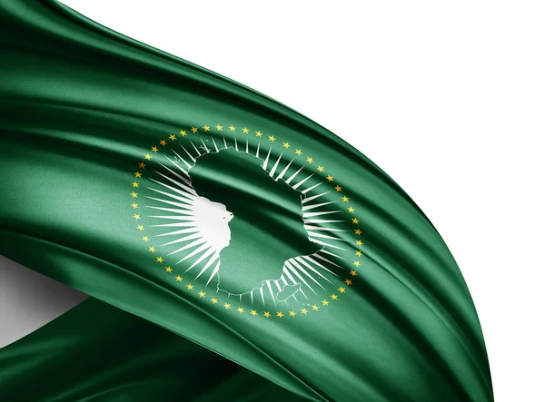 Flagge Der Afrikanischen Union Aus Seide Digitaler Hintergrund — Stockfoto