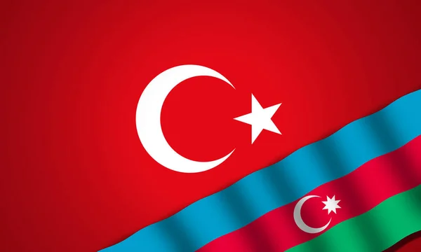 Bandiere Azerbaigian Turchia Sfondo Digitale — Foto Stock