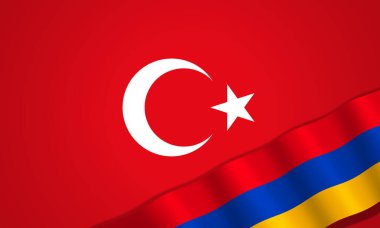 Türkiye ve Ermenistan bayrakları, dijital arkaplan