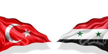 Türkiye ve Suriye bayrakları, dijital arkaplan