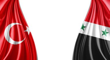 Türkiye ve Suriye bayrakları, dijital arkaplan