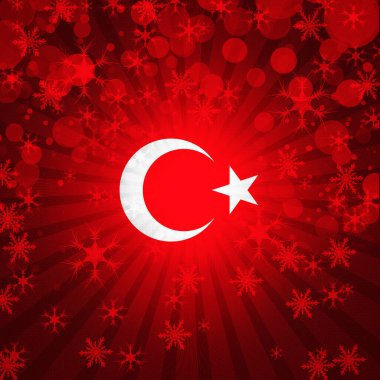 Soyut desen ve dijital arkaplana sahip Türkiye bayrağı