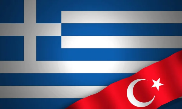 Greece and Turkey flags, digital background