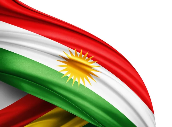 Silkeflagg Fra Kurdistan Med Opphavsrom Tekst Eller Bilder Hvit Bakgrunn – stockfoto