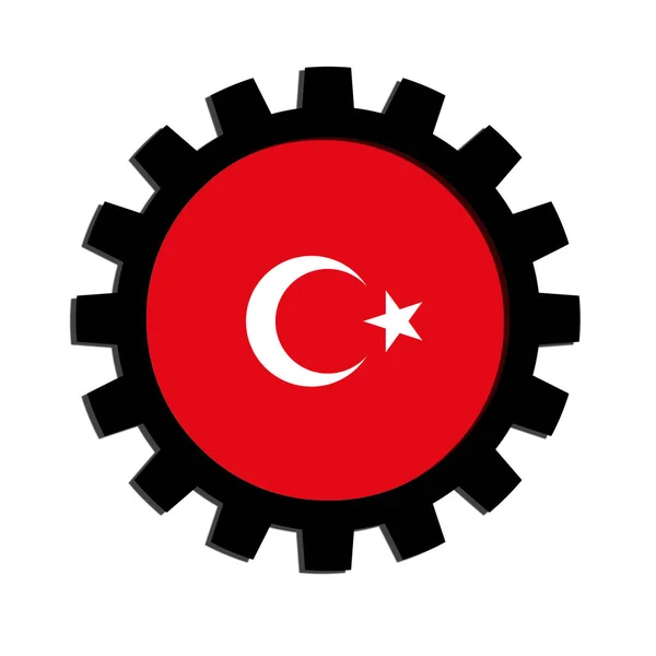 Turkey Flag Gear Digital Background — Stock Photo, Image