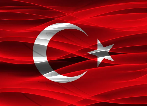 Drapelul Turciei Textură Abstractă Fundal Digital — Fotografie, imagine de stoc