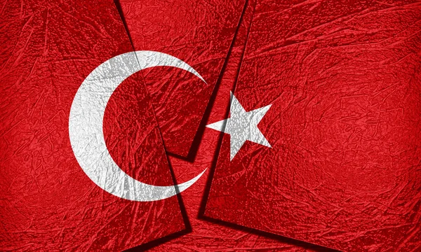 Turkiet Flagga Med Abstrakt Struktur Digital Bakgrund — Stockfoto