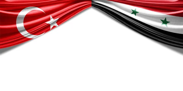 Прапори Туреччини Сирії Цифрове Тло — стокове фото
