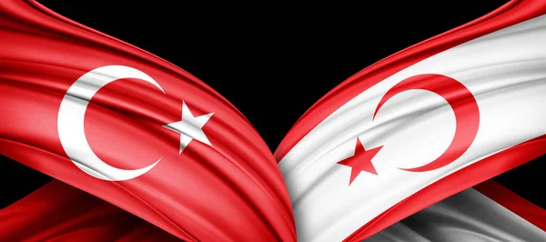 Флаги Турции Турции Северного Кипра Цифровой Фон — стоковое фото