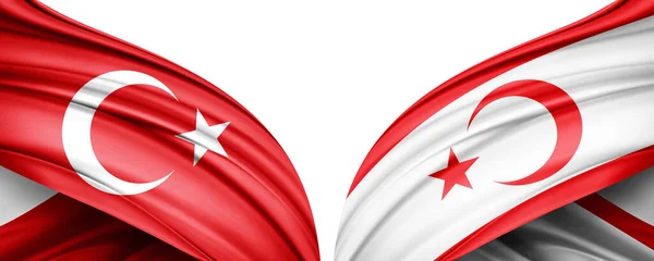 Turquía República Turca Del Norte Chipre Banderas Fondo Digital —  Fotos de Stock