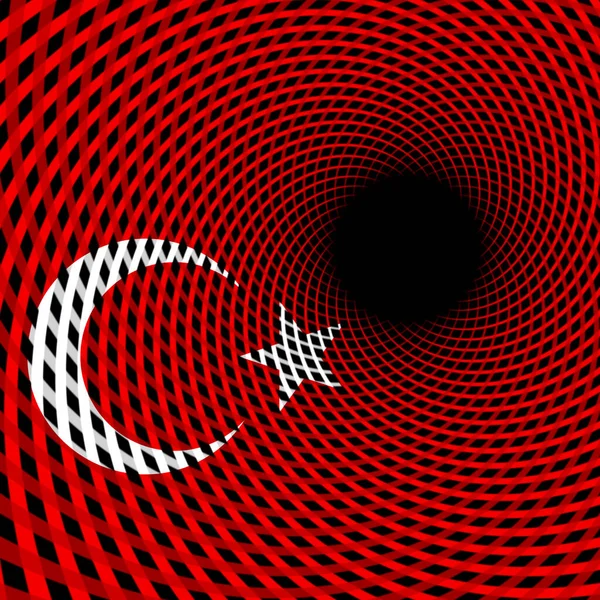 Turkiet Flagga Med Abstrakt Struktur Digital Bakgrund — Stockfoto