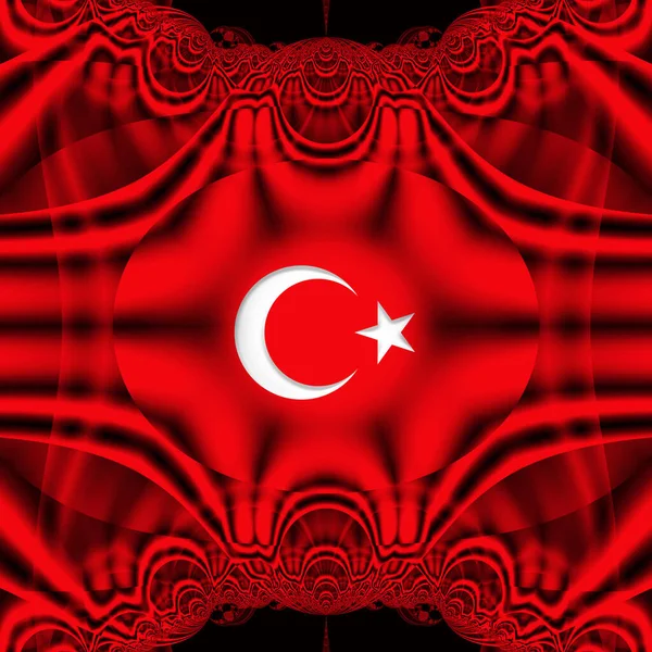 Türkei Flagge Mit Abstrakter Textur Digitaler Hintergrund — Stockfoto