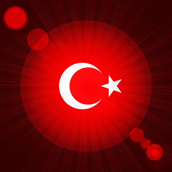 抽象的な質感 デジタル背景を持つトルコの旗 — ストック写真