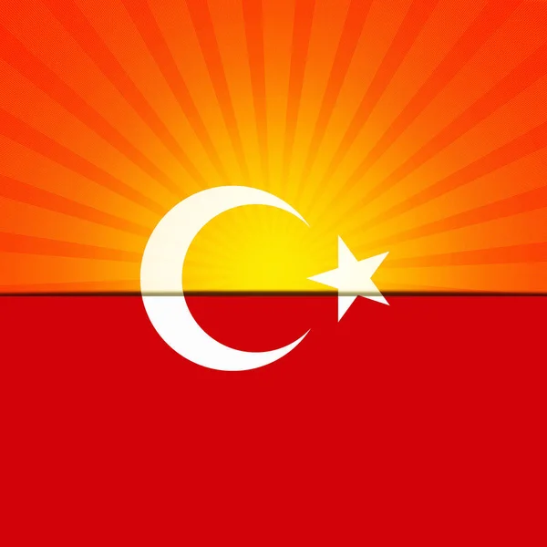 Bandeira Turquia Fundo Sol Fundo Digital — Fotografia de Stock