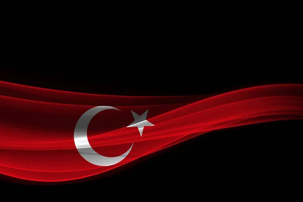 Türkische Flagge Aus Seide Digitaler Hintergrund — Stockfoto