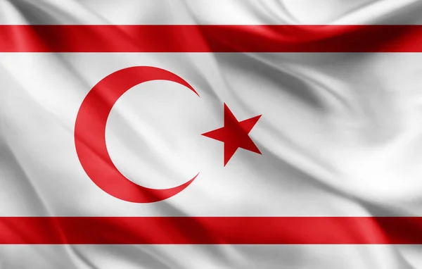 Turkish Republic Northern Cyprus Flag Silk Digital Background — Stock Photo, Image