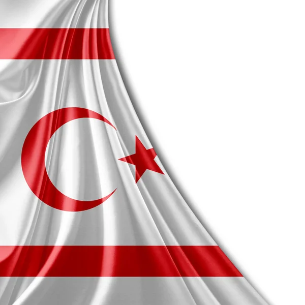 Turkish Republic Northern Cyprus Flag Silk Copyspace Your Text Images — Zdjęcie stockowe