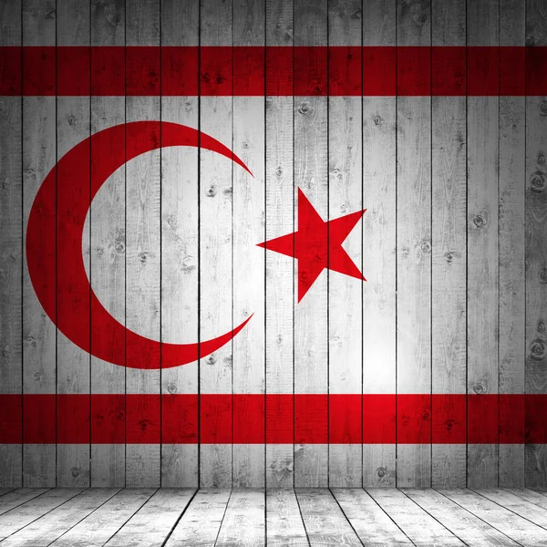 Die Flagge Der Türkischen Republik Nordzypern Auf Einem Alten Wandhintergrund — Stockfoto