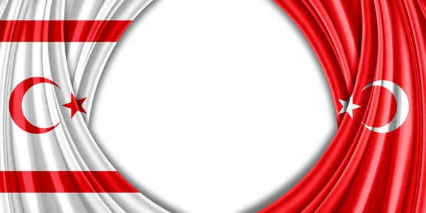 Flagi Turcji Tureckiej Republiki Cypryjskiej Tło Cyfrowe — Zdjęcie stockowe