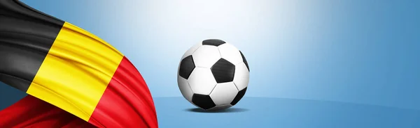 Bandera Bélgica Con Balón Fútbol Copyspace Para Texto Imágenes Ilustración — Foto de Stock