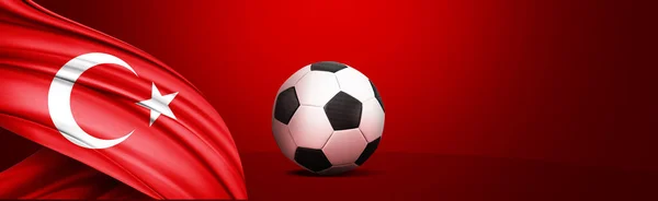 Bandiera Turchia Con Pallone Calcio Copyspace Tuo Testo Immagini Illustrazione — Foto Stock