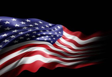 Amerikan bayrağı, renkli 3D illüstrasyon 