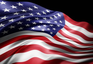 Amerikan bayrağı, renkli 3D illüstrasyon 
