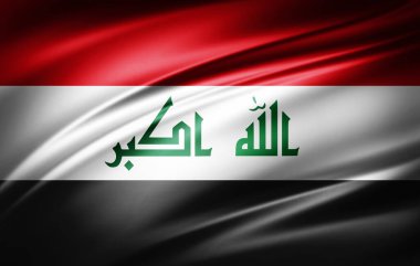 Irak 'ın ipek bayrağının 3D çizimi 