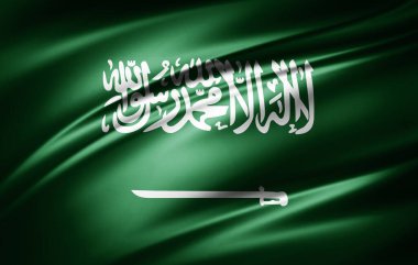 Suudi Arabistan 'ın 3 boyutlu ipek bayrağı