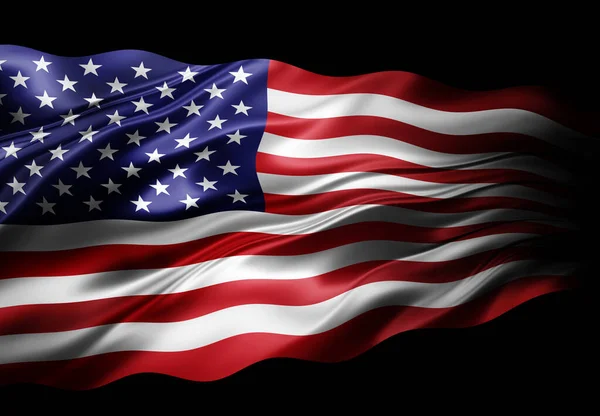 Illustratie Van Zijde Vlag Van Amerika — Stockfoto