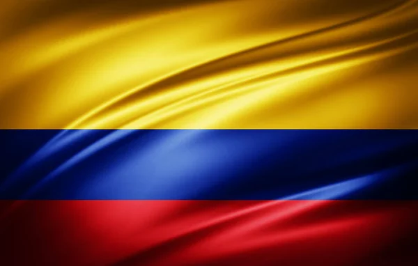 Illustration Silk Flag Colombia — Stock Photo, Image