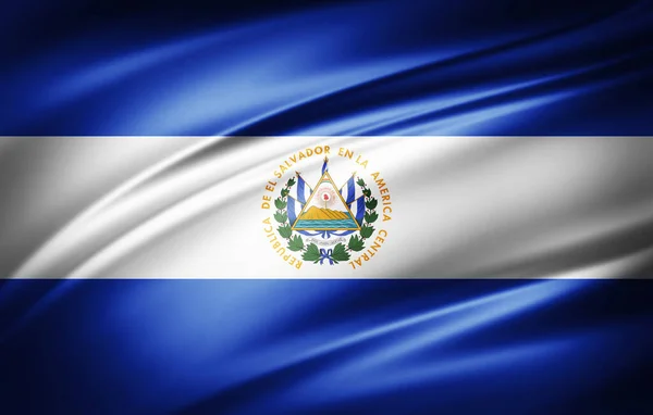 Ilustracja Jedwabnej Flagi Salwadoru — Zdjęcie stockowe