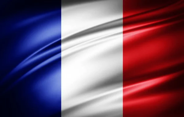 Illustration Silk Flag France — Stock Photo, Image