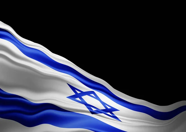 Ilustrace Hedvábné Vlajky Izraele — Stock fotografie