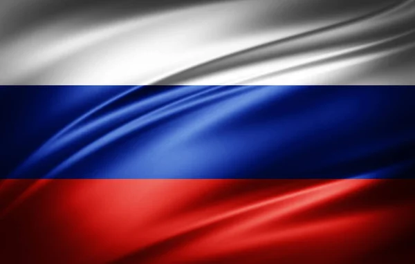 Illustratie Van Zijde Vlag Van Rusland — Stockfoto