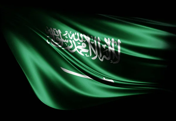 Illustration Silk Flag Saudi Arabia — Stock Photo, Image