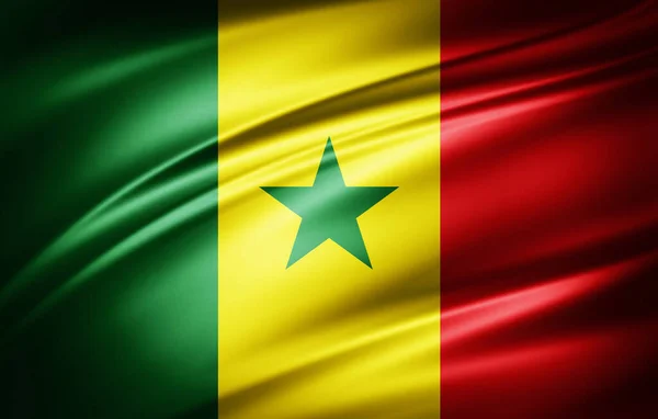 Ilustração Bandeira Seda Senegal — Fotografia de Stock