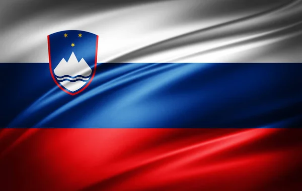 Ilustración Bandera Seda Eslovenia — Foto de Stock