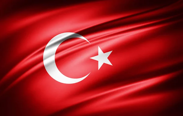 Illustration Silk Flag Turkey — Stock Photo, Image