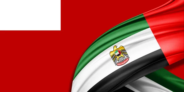 Illustratie Van Zijde Vlag Van Verenigde Arabische Emiraat Abu Dhabi — Stockfoto