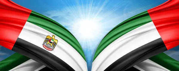 Illustration Der Seidenfahne Der Vereinigten Arabischen Emirate — Stockfoto