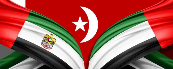 Illustration Silk Flag United Arab Emirates Umm Quwain — Stock Photo, Image