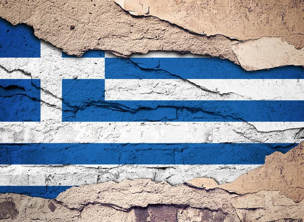 Прапор Греції Намальований Старому Фоні Стіни Ілюстрація — стокове фото