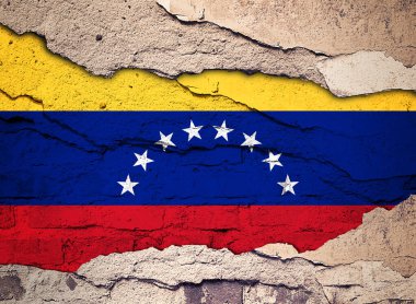 Bayrak eski bir duvar arkasına boyanmış. 3B illüstrasyon